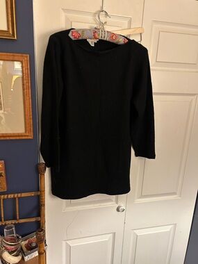 Black Cashmere Long Sleeve Tunic Sweater